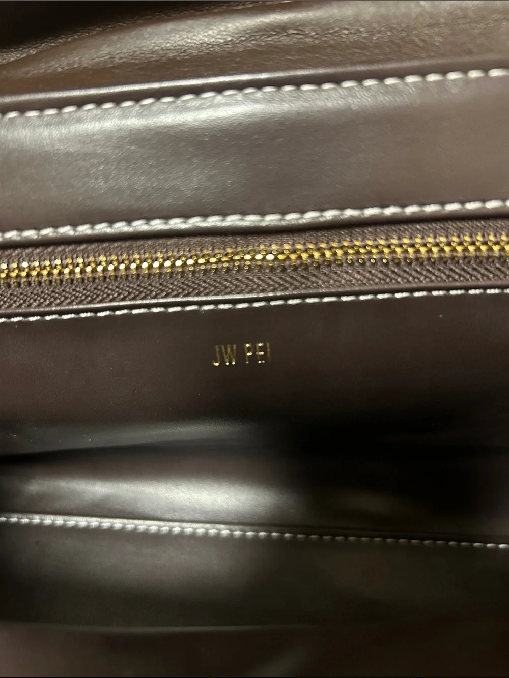 Brown Leather Top-Handle Tote with Gold Hardware